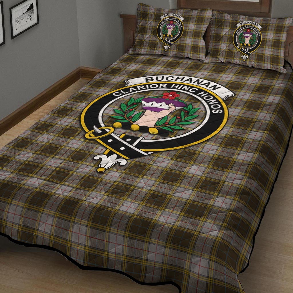 Buchanan Dress Tartan Quilt Bed Set with Family Crest - Tartan Vibes Clothing