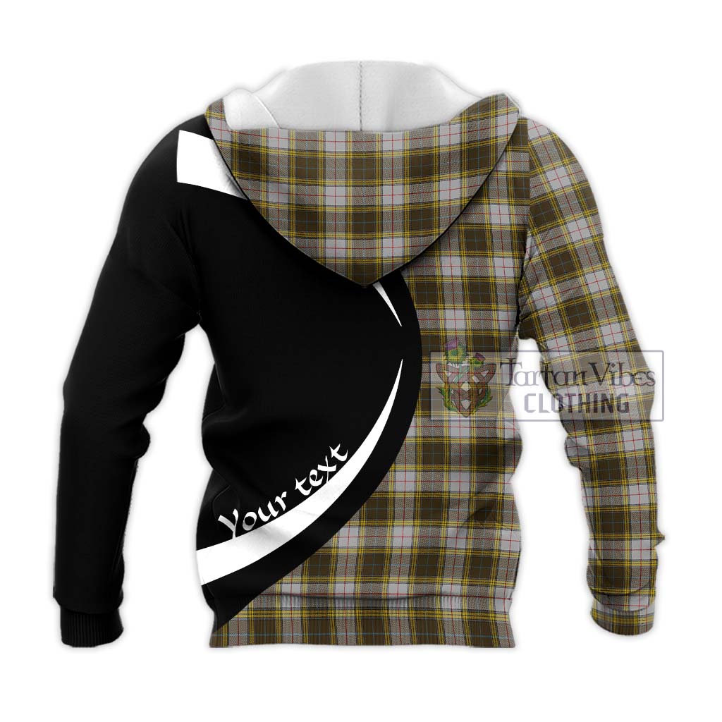 Buchanan Dress Tartan Knitted Hoodie with Family Crest Circle Style - Tartan Vibes Clothing