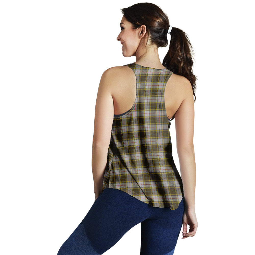 Buchanan Dress Tartan Women Racerback Tanks with Family Crest - Tartanvibesclothing