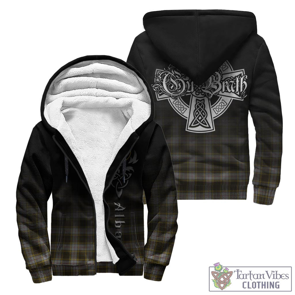 Tartan Vibes Clothing Buchanan Dress Tartan Sherpa Hoodie Featuring Alba Gu Brath Family Crest Celtic Inspired