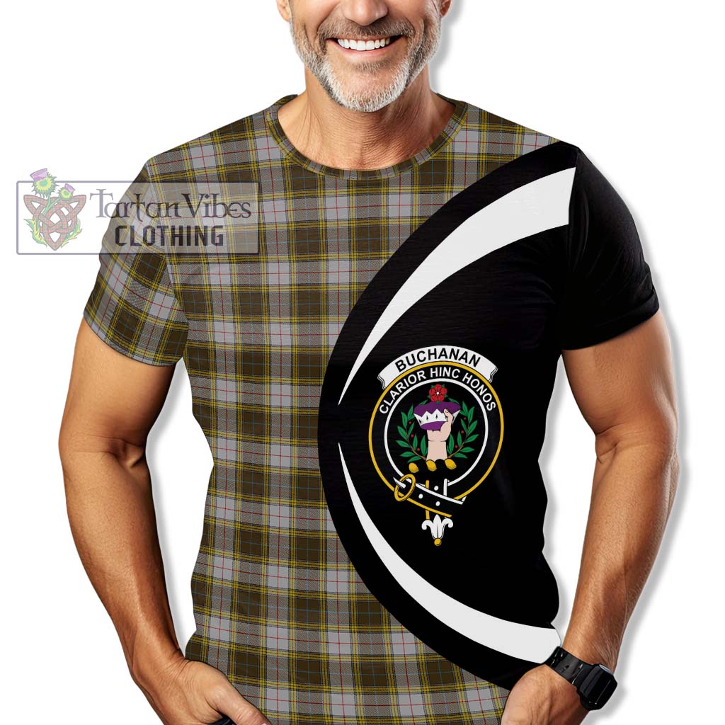 Tartan Vibes Clothing Buchanan Dress Tartan T-Shirt with Family Crest Circle Style