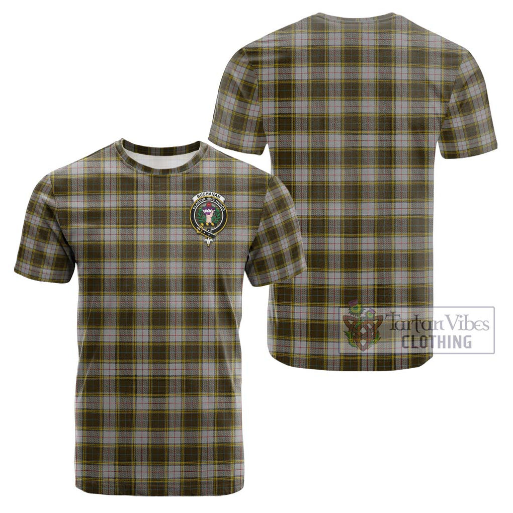 Buchanan Dress Tartan Cotton T-Shirt with Family Crest Kid's Shirt - Tartanvibesclothing Shop