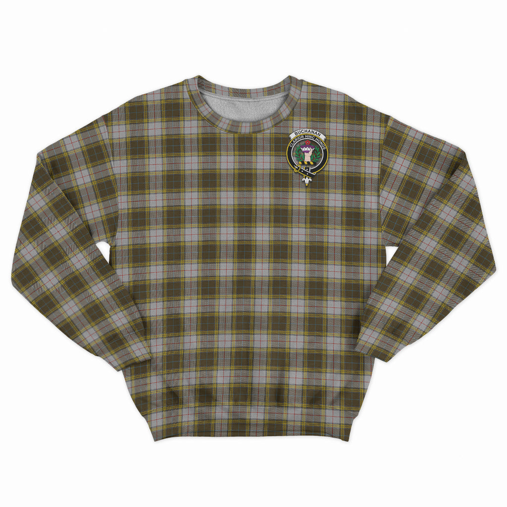 Buchanan Dress Tartan Sweatshirt with Family Crest - Tartan Vibes Clothing