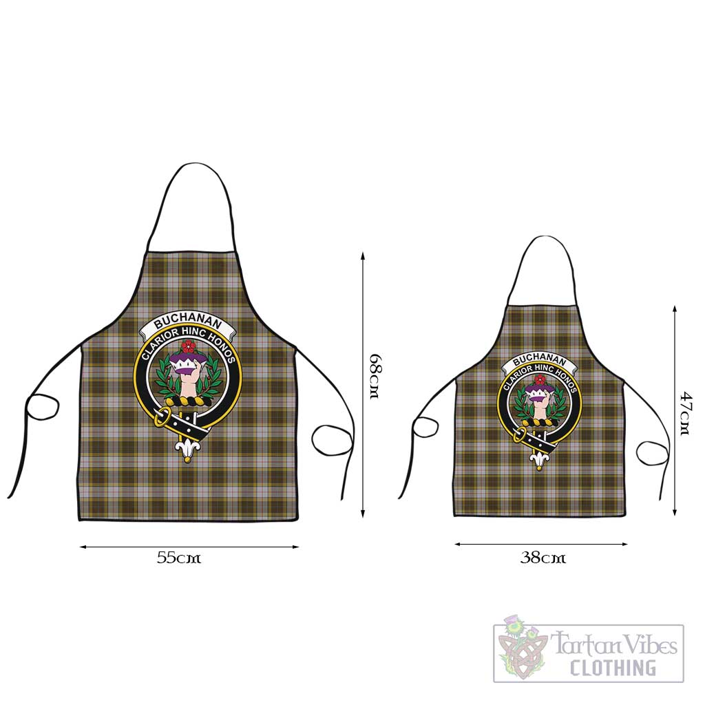 Buchanan Dress Tartan Apron with Family Crest Black L 55x68 cm - Tartan Vibes Clothing