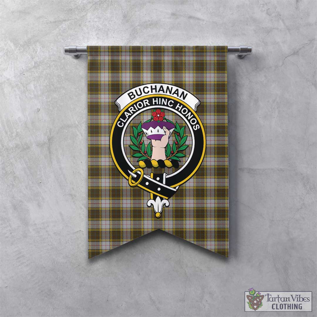 Tartan Vibes Clothing Buchanan Dress Tartan Gonfalon, Tartan Banner with Family Crest