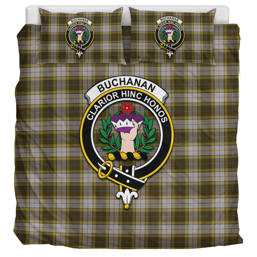 Buchanan Dress Tartan Bedding Set with Family Crest UK Bedding Set UK Super King 104*94 inch - Tartan Vibes Clothing