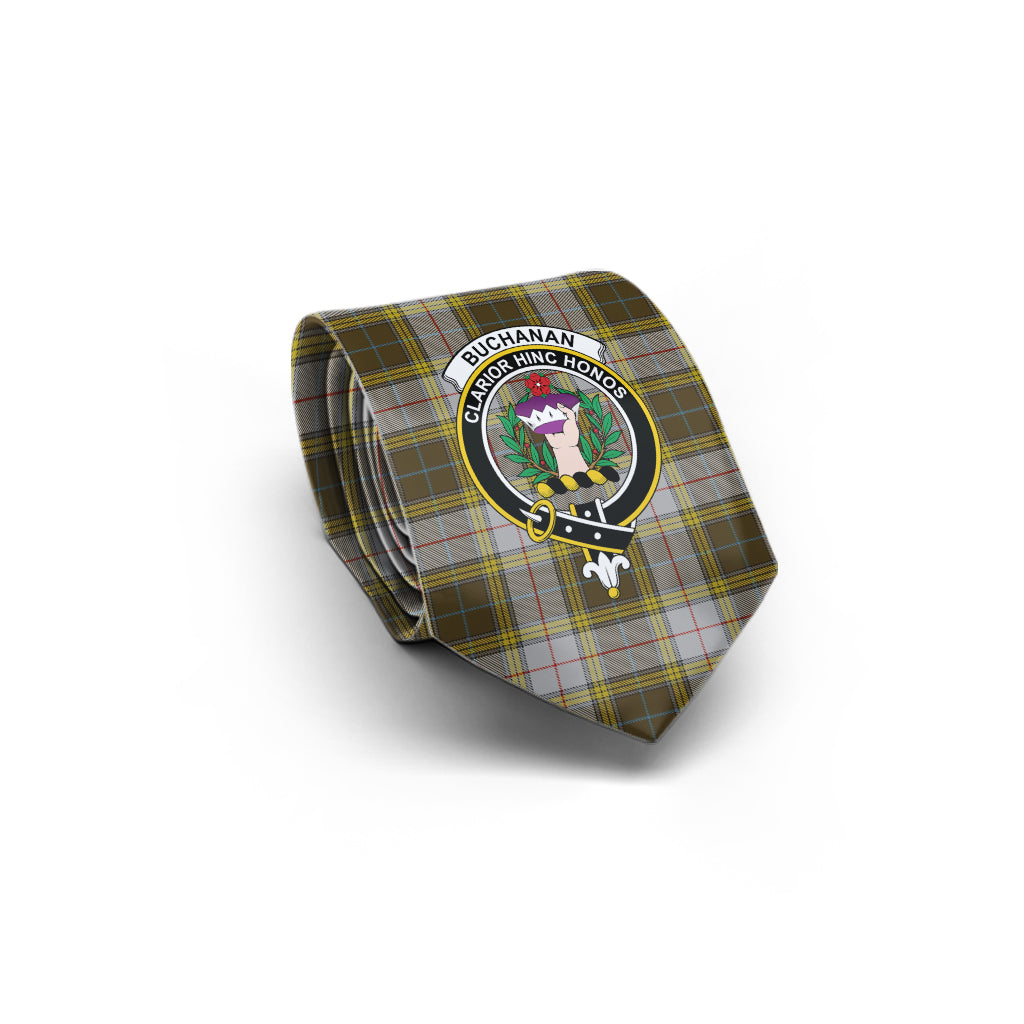 Buchanan Dress Tartan Classic Necktie with Family Crest - Tartan Vibes Clothing