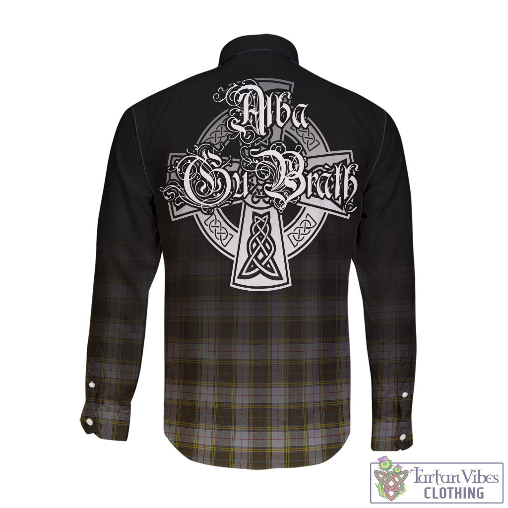 Tartan Vibes Clothing Buchanan Dress Tartan Long Sleeve Button Up Featuring Alba Gu Brath Family Crest Celtic Inspired