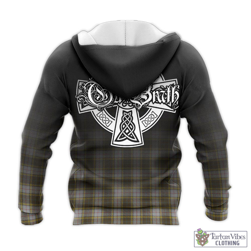 Tartan Vibes Clothing Buchanan Dress Tartan Knitted Hoodie Featuring Alba Gu Brath Family Crest Celtic Inspired