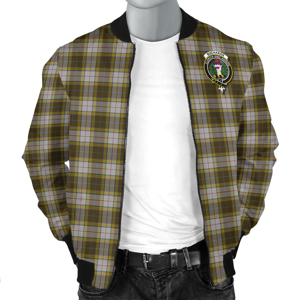 Buchanan Dress Tartan Bomber Jacket with Family Crest - Tartanvibesclothing