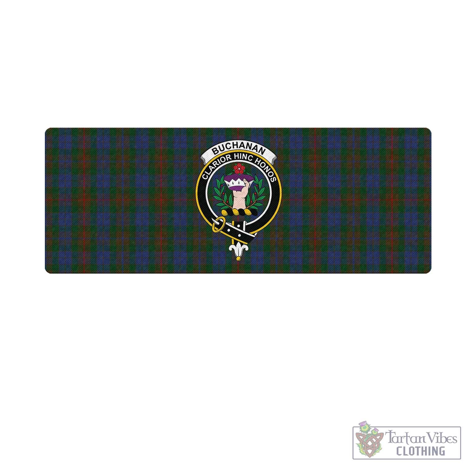 Tartan Vibes Clothing Buchanan Hunting Tartan Mouse Pad with Family Crest