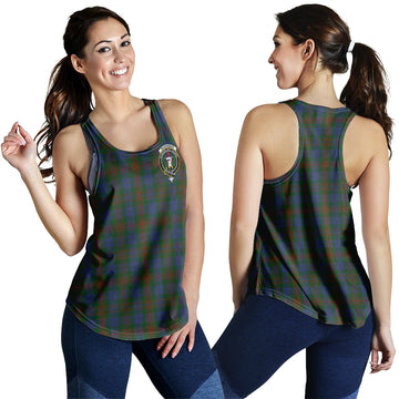 Buchanan Hunting Tartan Women Racerback Tanks with Family Crest