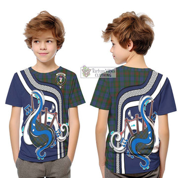 Buchanan Hunting Tartan Kid T-Shirt with Epic Bagpipe Style