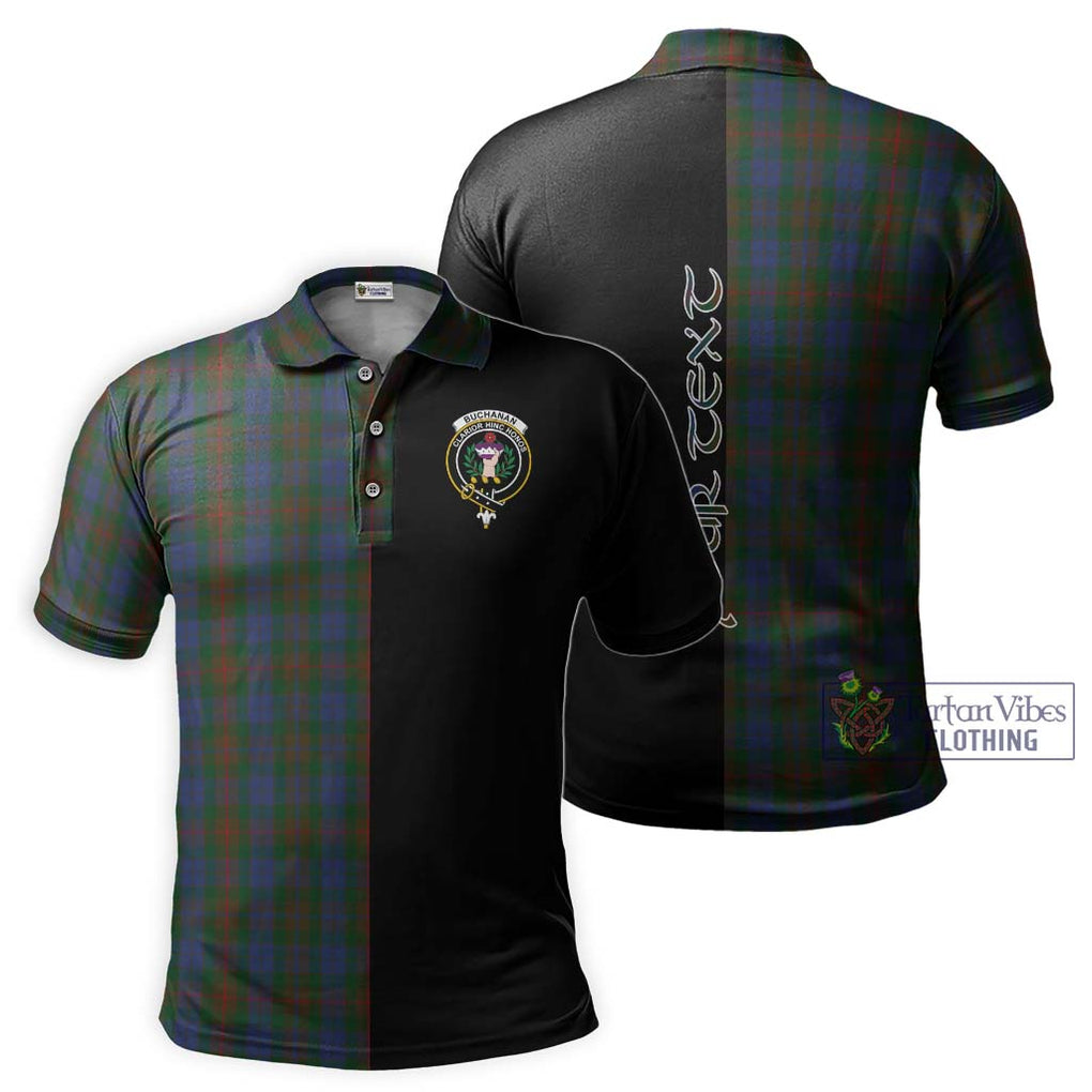 Buchanan Hunting Tartan Polo Shirt with Family Crest and Half Of Me Style Kid - Tartanvibesclothing Shop