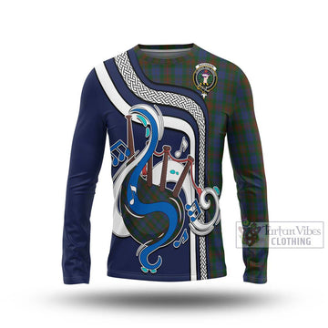 Buchanan Hunting Tartan Long Sleeve T-Shirt with Epic Bagpipe Style