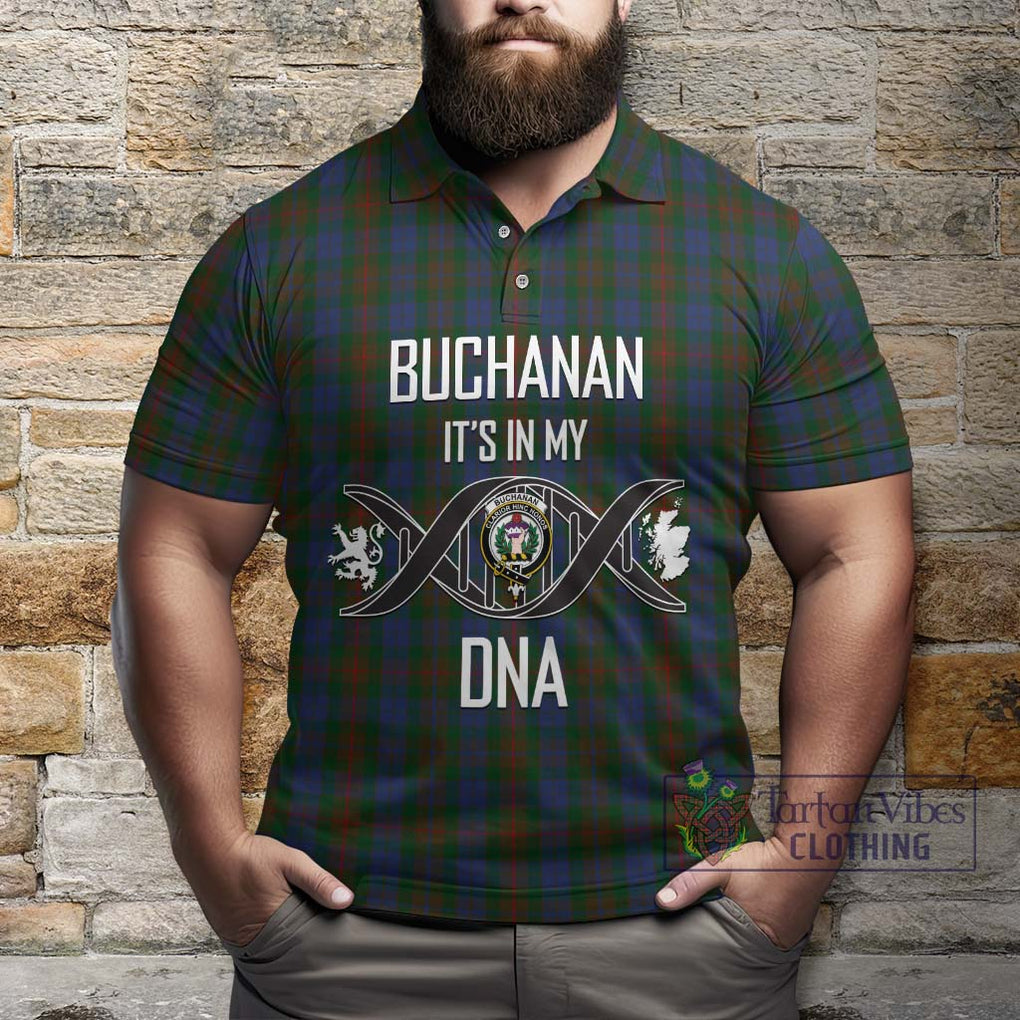 Buchanan Hunting Tartan Polo Shirt with Family Crest DNA In Me Style Kid - Tartanvibesclothing Shop