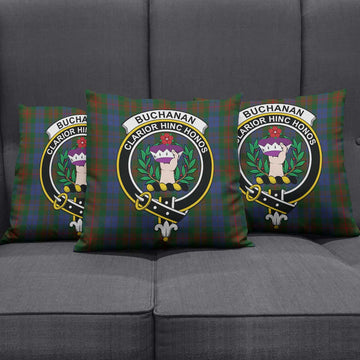 Buchanan Hunting Tartan Pillow Cover with Family Crest