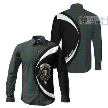 Buchanan Hunting Tartan Long Sleeve Button Up with Family Crest Circle Style