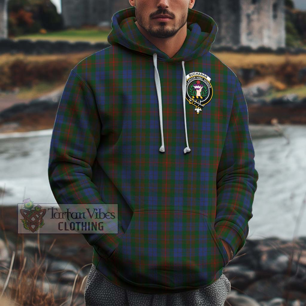 Buchanan Hunting Tartan Cotton Hoodie with Family Crest Pullover Hoodie XS - Tartan Vibes Clothing