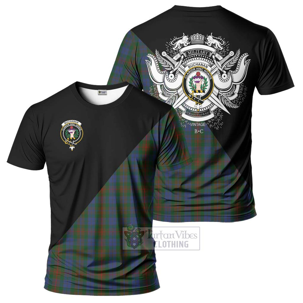 Buchanan Hunting Tartan T-Shirt with Family Crest and Military Logo Style Kid's Shirt - Tartanvibesclothing Shop