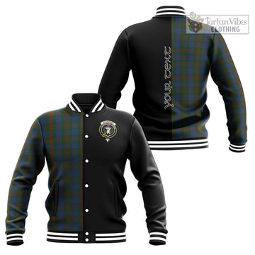 Buchanan Hunting Tartan Baseball Jacket with Family Crest and Half Of Me Style