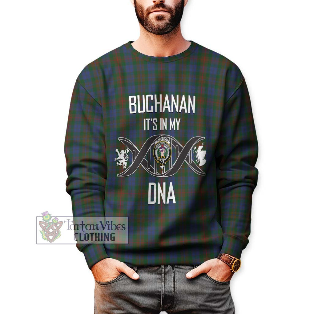 Buchanan Hunting Tartan Sweatshirt with Family Crest DNA In Me Style Unisex - Tartanvibesclothing Shop