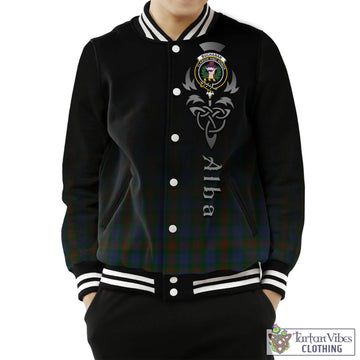 Buchanan Hunting Tartan Baseball Jacket Featuring Alba Gu Brath Family Crest Celtic Inspired