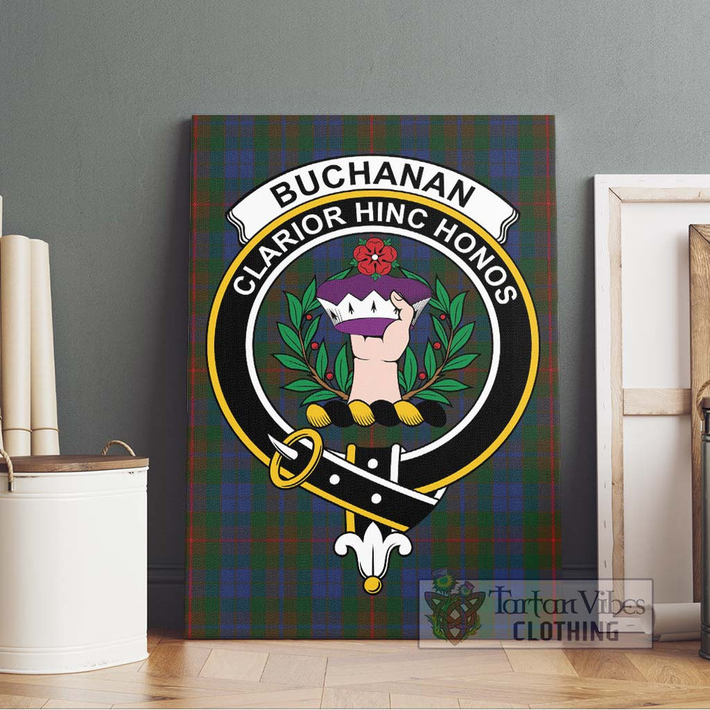 Buchanan Hunting Tartan Canvas Print Wall Art with Family Crest Without Frame - Tartan Vibes Clothing