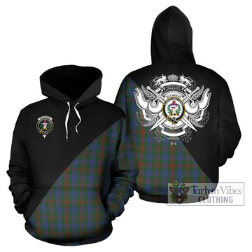 Buchanan Hunting Tartan Hoodie with Family Crest and Military Logo Style