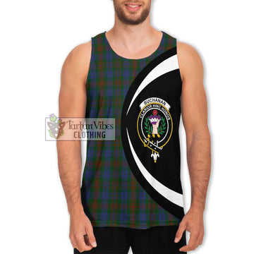 Buchanan Hunting Tartan Men's Tank Top with Family Crest Circle Style