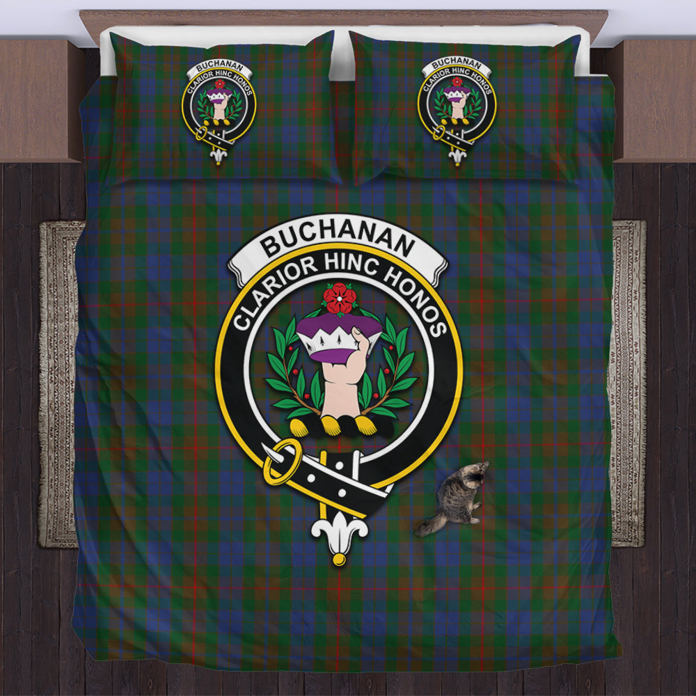 Buchanan Hunting Tartan Bedding Set with Family Crest US Bedding Set - Tartan Vibes Clothing