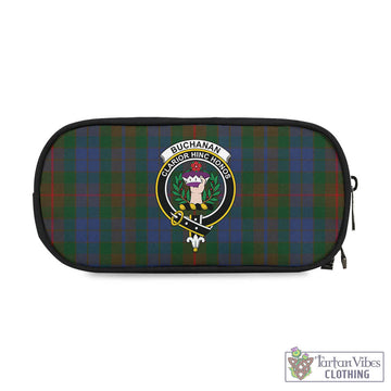 Buchanan Hunting Tartan Pen and Pencil Case with Family Crest