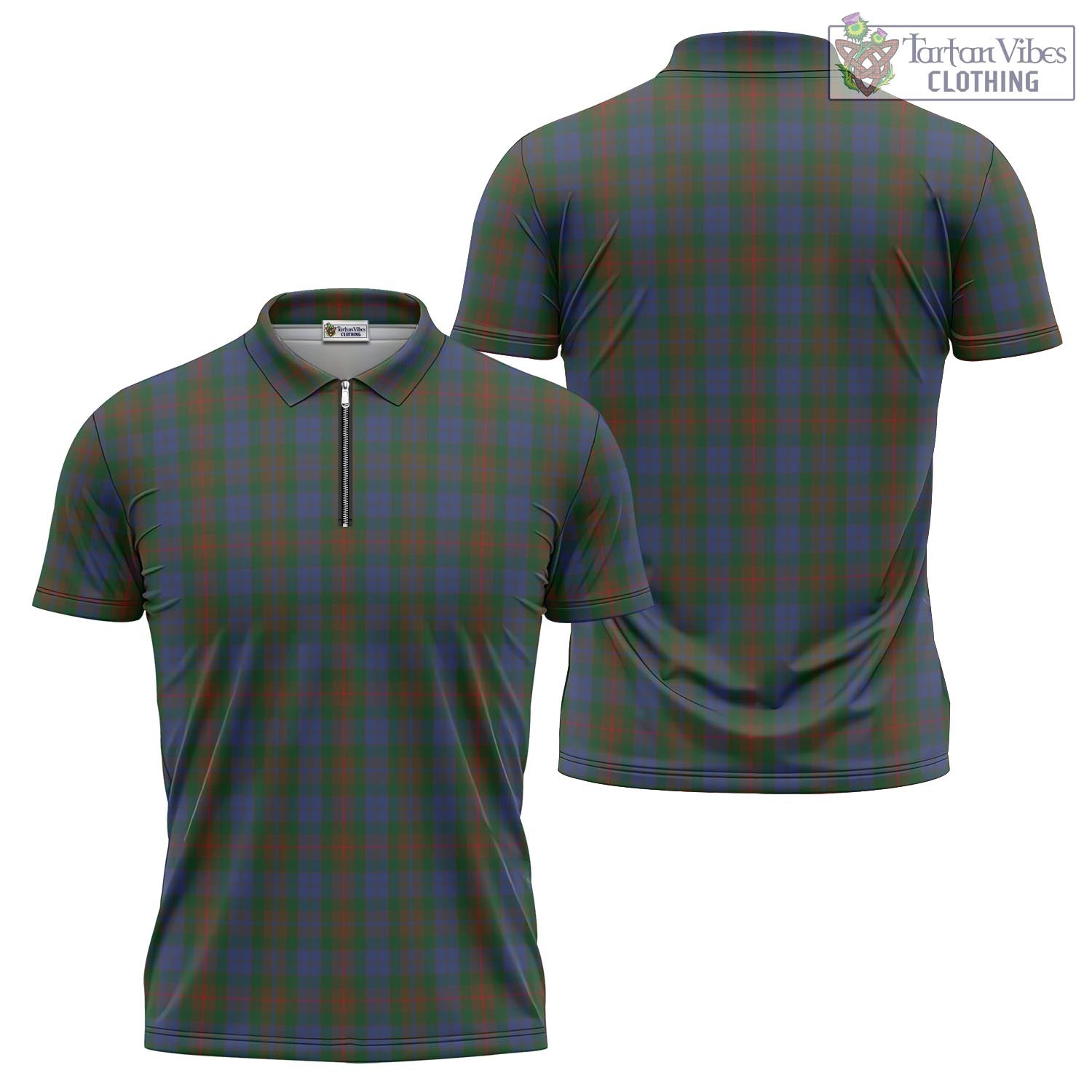 Tartan Vibes Clothing Buchanan Hunting Tartan Zipper Polo Shirt