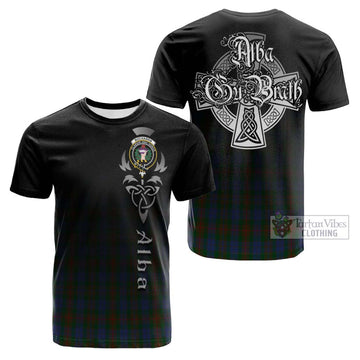 Buchanan Hunting Tartan Cotton T-shirt Featuring Alba Gu Brath Family Crest Celtic Inspired