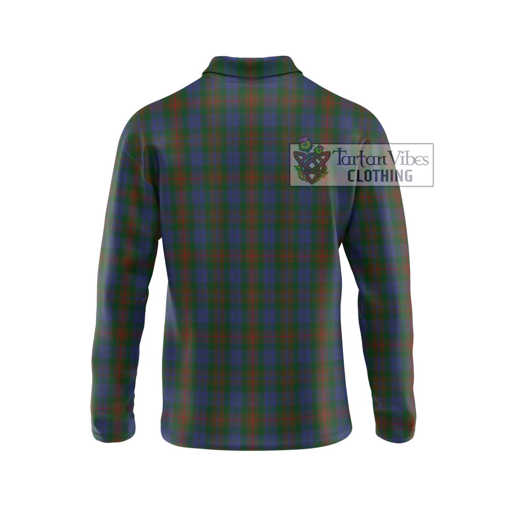 Buchanan Hunting Tartan Long Sleeve Polo Shirt with Family Crest DNA In Me Style - Tartanvibesclothing Shop