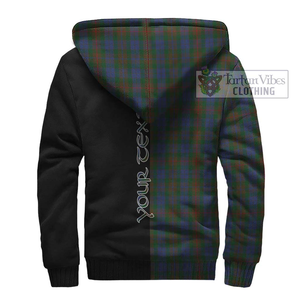 Buchanan Hunting Tartan Sherpa Hoodie with Family Crest and Half Of Me Style - Tartanvibesclothing Shop