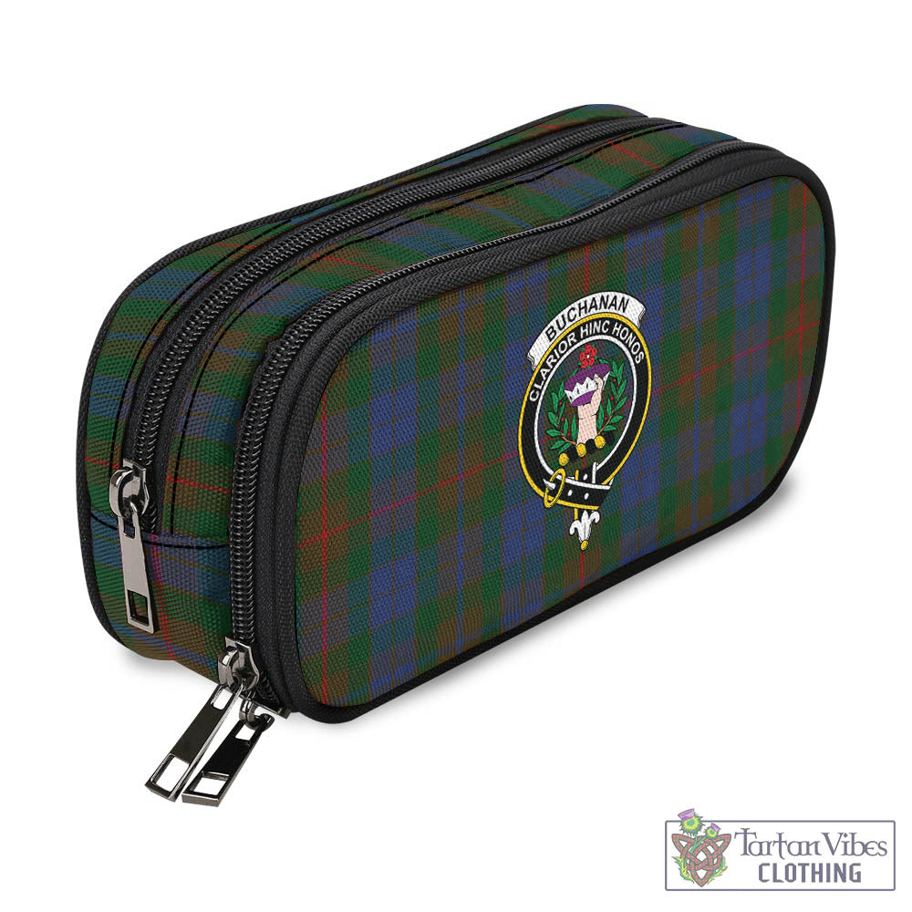 Tartan Vibes Clothing Buchanan Hunting Tartan Pen and Pencil Case with Family Crest