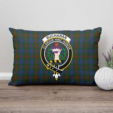 Buchanan Hunting Tartan Pillow Cover with Family Crest