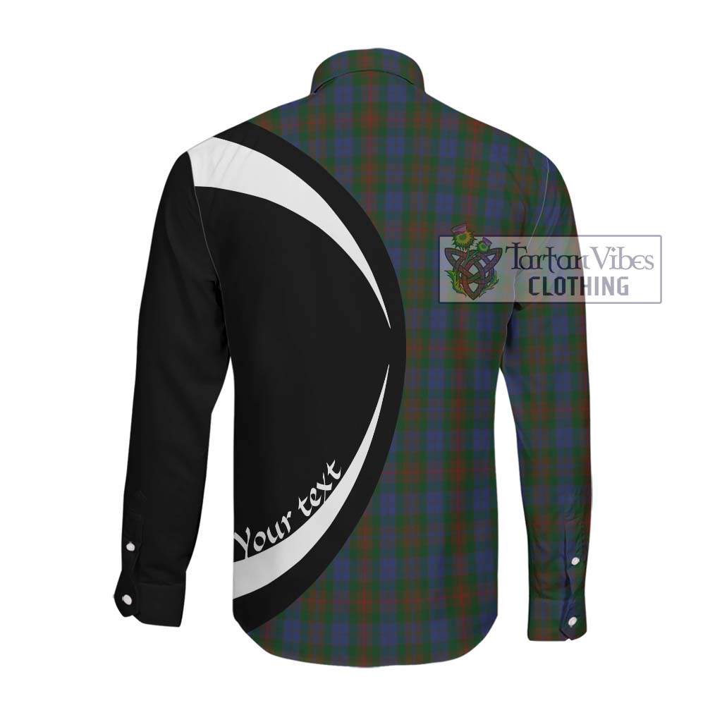 Buchanan Hunting Tartan Long Sleeve Button Up with Family Crest Circle Style Men's Shirt - Tartan Vibes Clothing