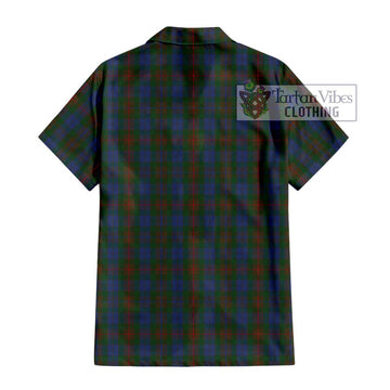 Buchanan Hunting Tartan Short Sleeve Button Shirt with Family Crest DNA In Me Style