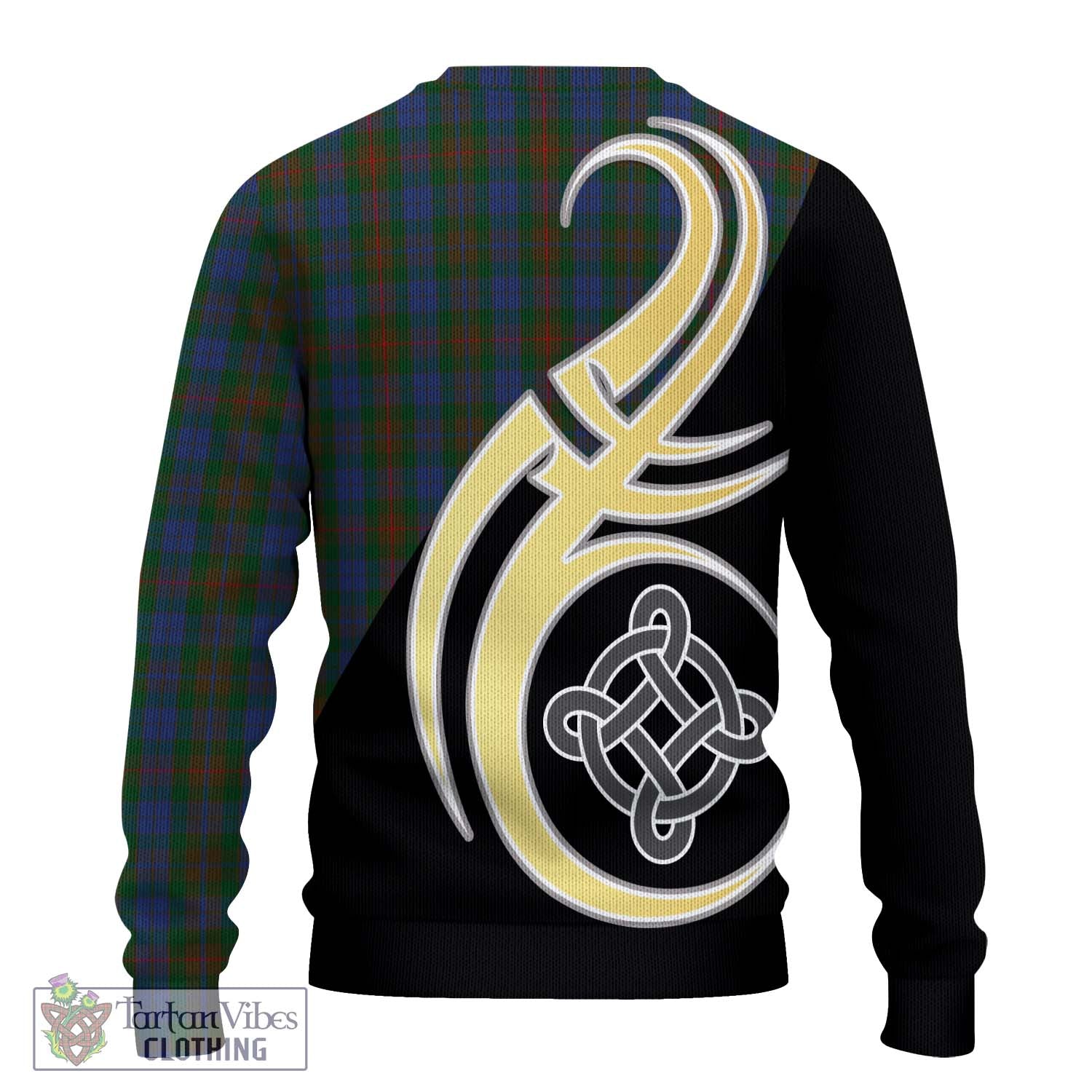 Buchanan Hunting Tartan Knitted Sweater with Family Crest and Celtic Symbol Style - Tartan Vibes Clothing