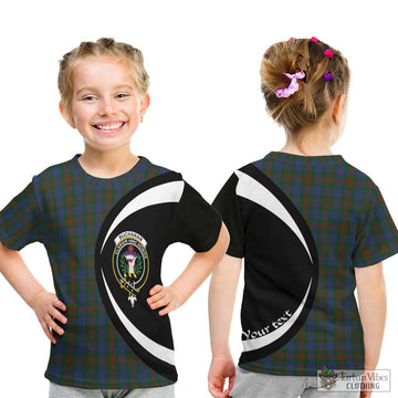 Buchanan Hunting Tartan Kid T-Shirt with Family Crest Circle Style