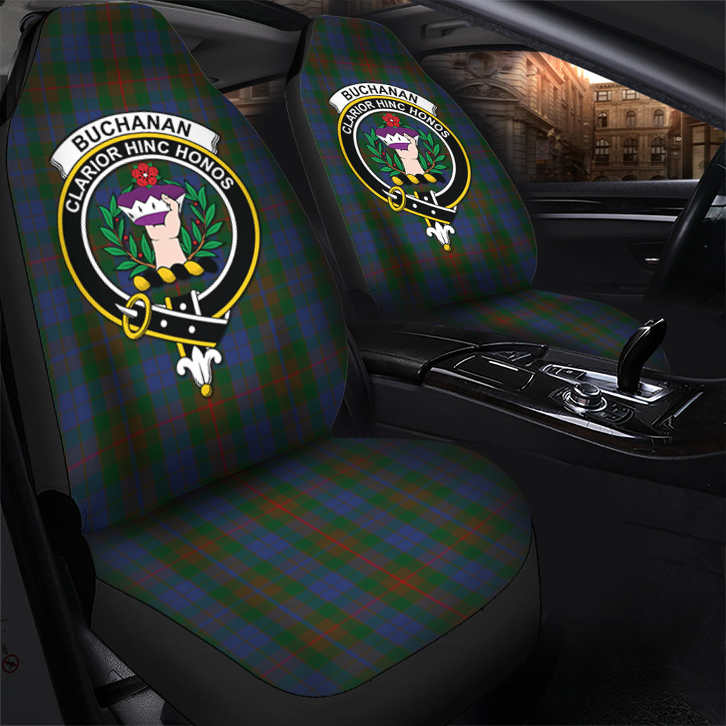 Buchanan Hunting Tartan Car Seat Cover with Family Crest - Tartanvibesclothing