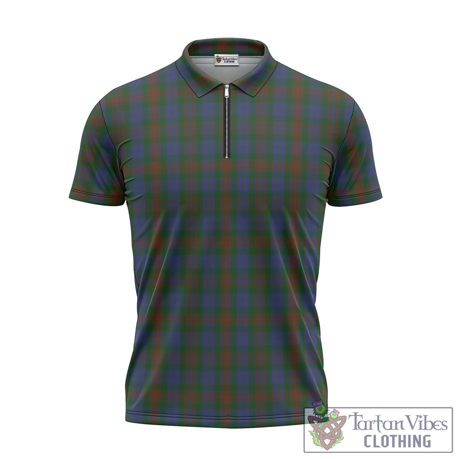 Tartan Vibes Clothing Buchanan Hunting Tartan Zipper Polo Shirt