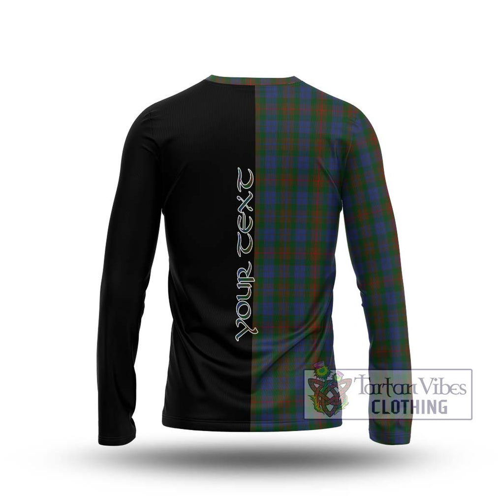 Buchanan Hunting Tartan Long Sleeve T-Shirt with Family Crest and Half Of Me Style - Tartanvibesclothing Shop