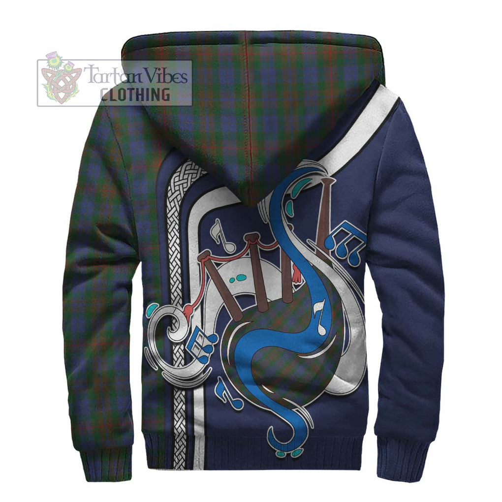 Buchanan Hunting Tartan Sherpa Hoodie with Epic Bagpipe Style - Tartanvibesclothing Shop