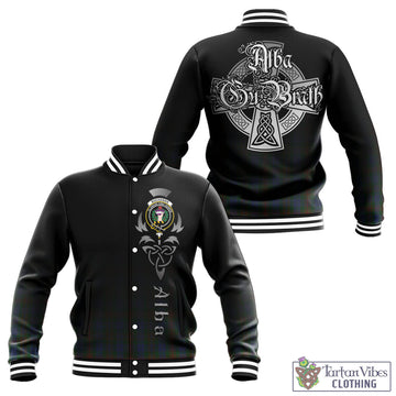 Buchanan Hunting Tartan Baseball Jacket Featuring Alba Gu Brath Family Crest Celtic Inspired