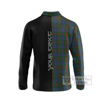 Buchanan Hunting Tartan Long Sleeve Polo Shirt with Family Crest and Half Of Me Style