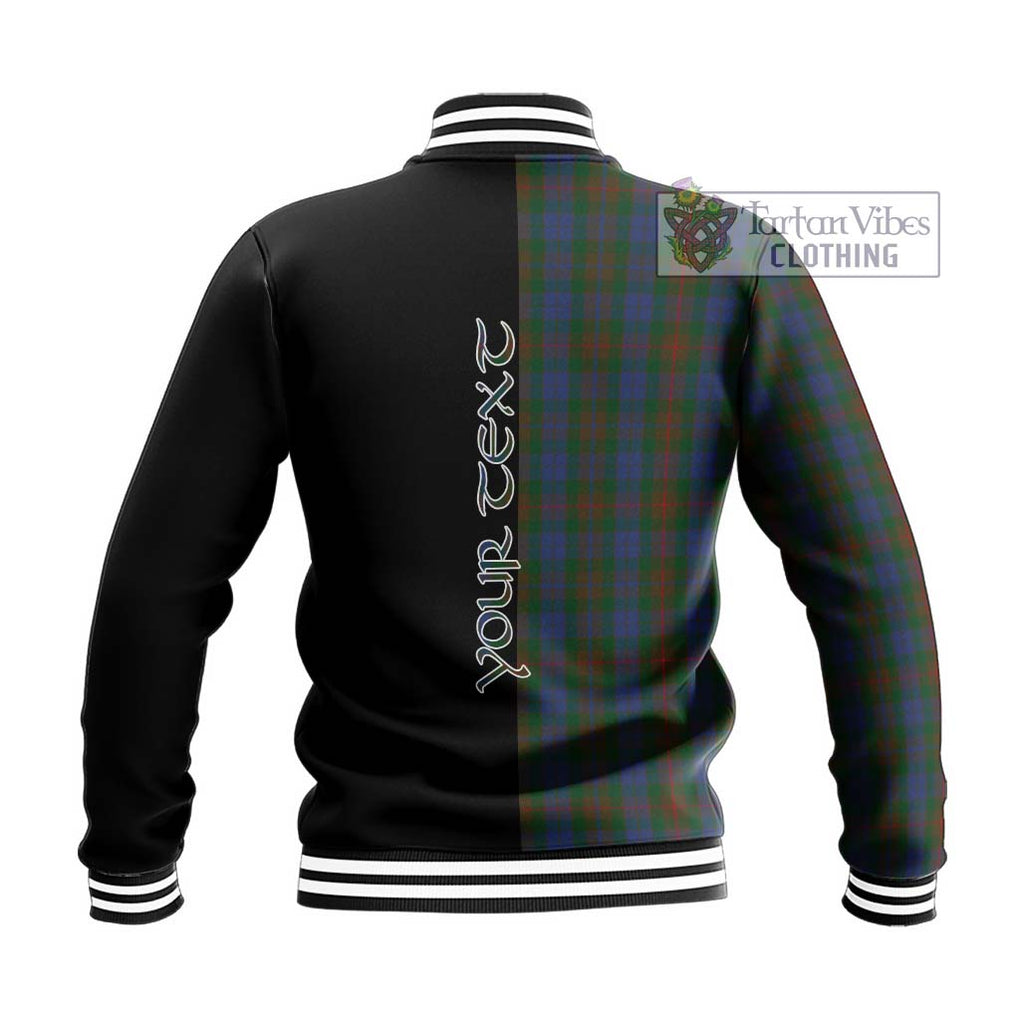 Buchanan Hunting Tartan Baseball Jacket with Family Crest and Half Of Me Style - Tartanvibesclothing Shop