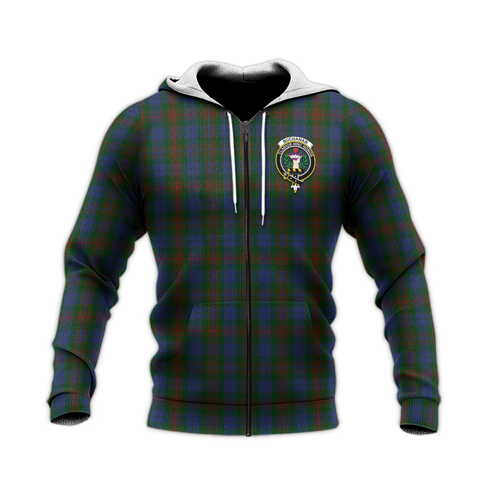 Buchanan Hunting Tartan Knitted Hoodie with Family Crest Unisex Knitted Zip Hoodie - Tartanvibesclothing